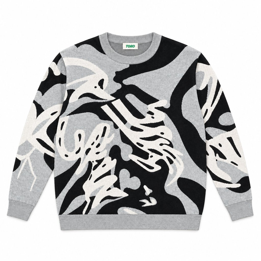 Jacquard Knit Sweatshirt