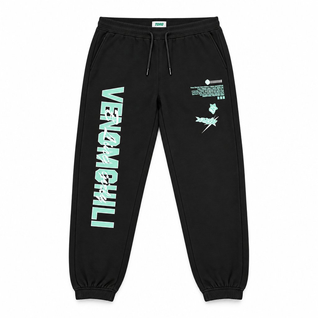 cuffed printed sweat pants
